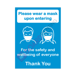 Face Mask Signage Design 2 - 450mm x 600mm - 5mm Foamex (Copy)