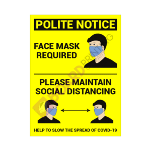 Face Mask Signage Design 7 – 450mm x 600mm – 5mm Foamex