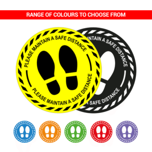 Keep A Safe Distance Sticker – 400mm Round Floor Sticker