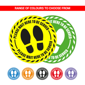 Please Wait To Be Served - 400mm Round Floor Sticker